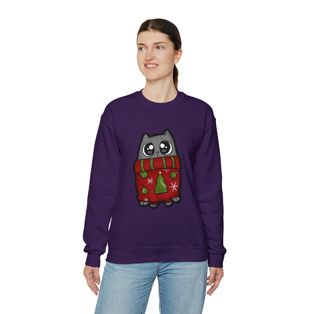 Christmas cat Unisex Heavy Blend™ Crewneck Sweatshirt
