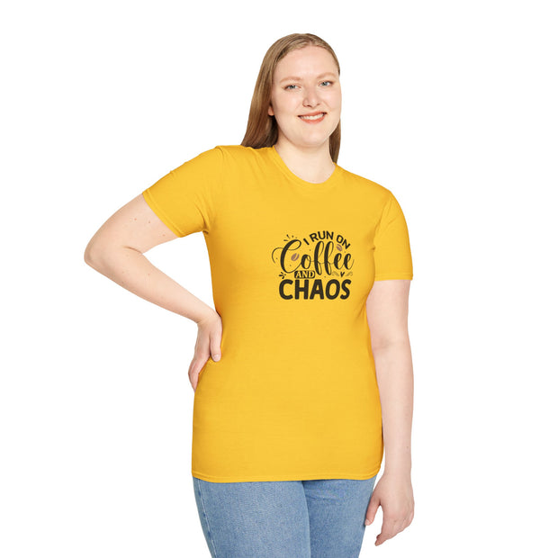 I Run on Coffee and Chaos Unisex Softstyle T-Shirt