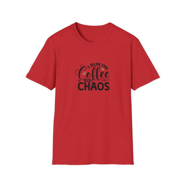 I Run on Coffee and Chaos Unisex Softstyle T-Shirt