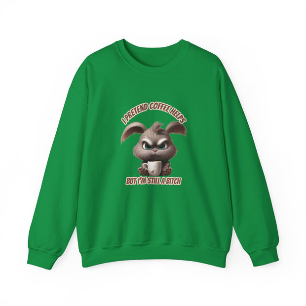 I Pretend that Coffee Helps Unisex Heavy Blend™ Crewneck Sweatshirt