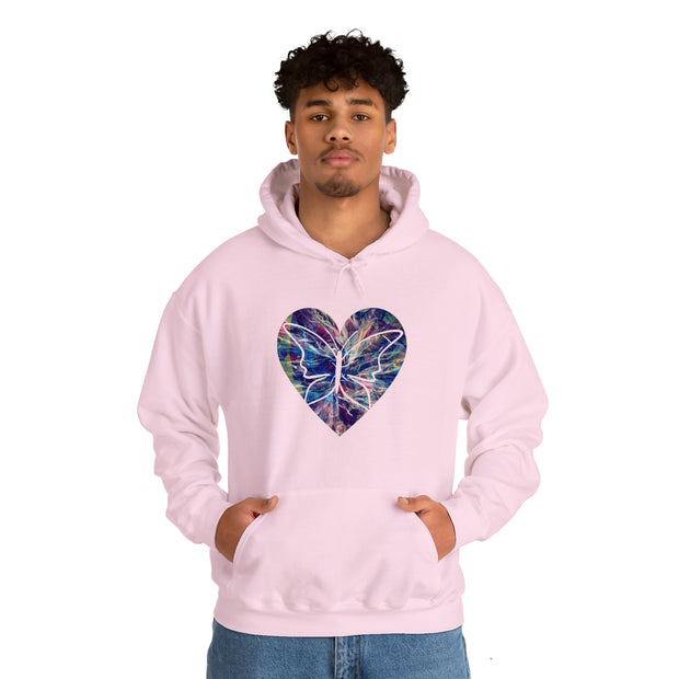 Heart Butterfly Unisex Heavy Blend™ Hooded Sweatshirt