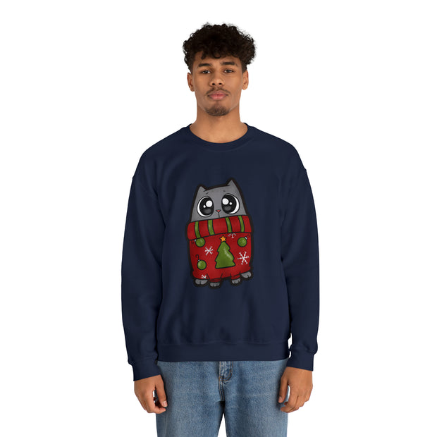 Christmas cat Unisex Heavy Blend™ Crewneck Sweatshirt