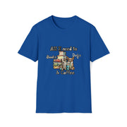 Books, dogs & coffee Unisex Softstyle T-Shirt