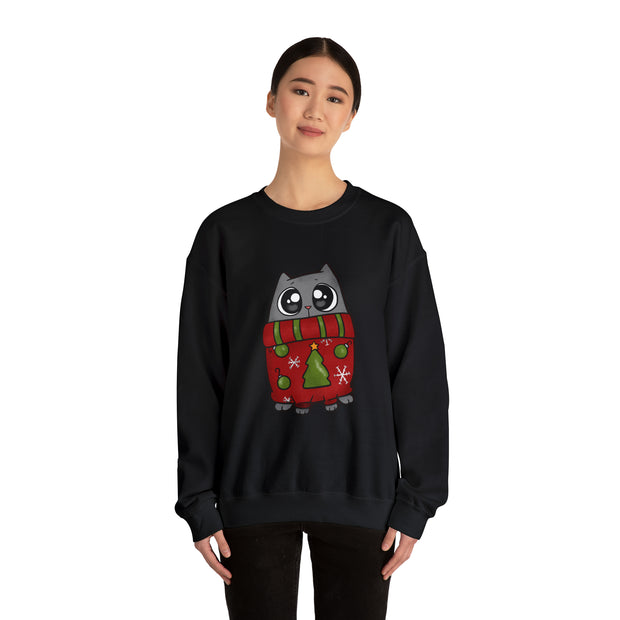 Christmas cat Unisex Heavy Blend™ Crewneck Sweatshirt