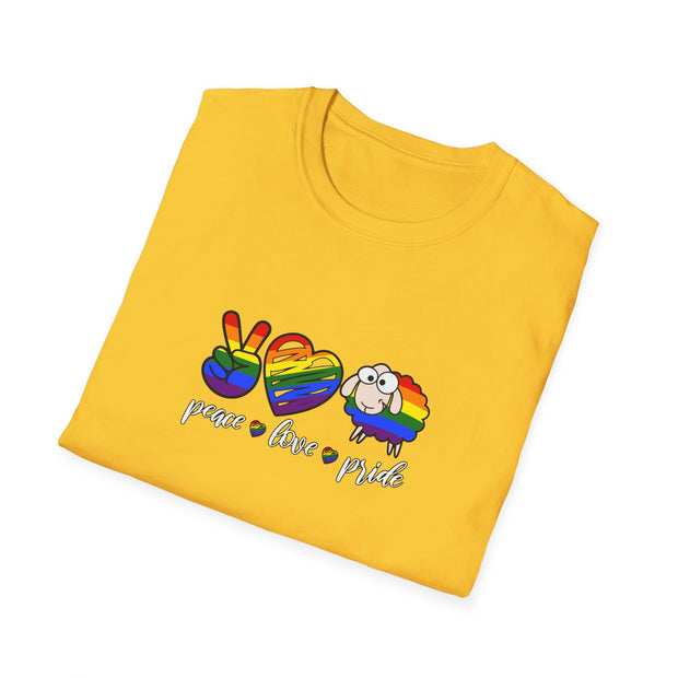 Peace Love and Pride Unisex Softstyle T-Shirt