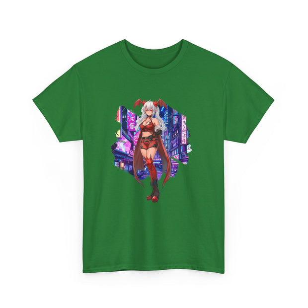 Anime Female Demon Unisex Heavy Cotton Tee