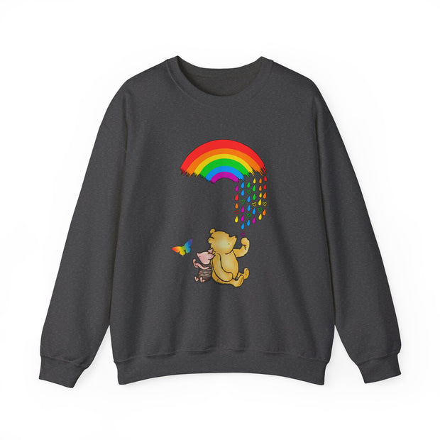Winnie the Pooh Raining Pride Unisex Heavy Blend™ Crewneck Sweatshirt