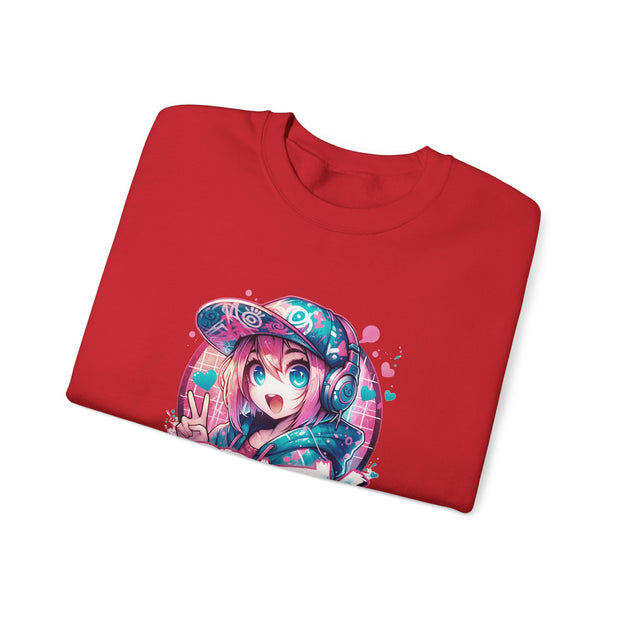 Graffiti Anime Girls Unisex Heavy Blend™ Crewneck Sweatshirt