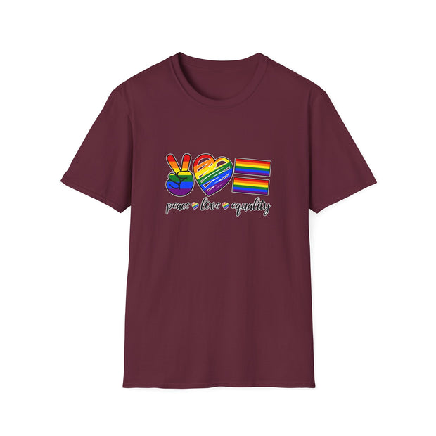 Peace Love and Equality Unisex Softstyle T-Shirt