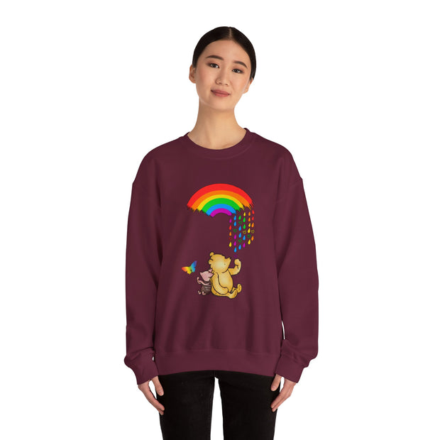 Winnie the Pooh Raining Pride Unisex Heavy Blend™ Crewneck Sweatshirt