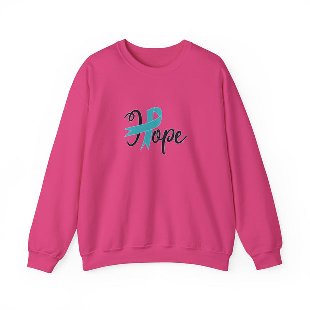 Ovarian Cancer Hope Unisex Heavy Blend™ Crewneck Sweatshirt