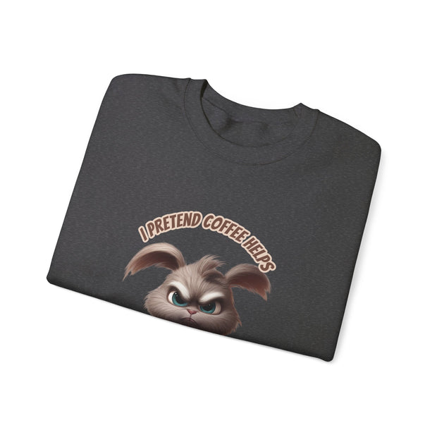 I Pretend that Coffee Helps Unisex Heavy Blend™ Crewneck Sweatshirt
