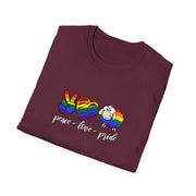 Peace Love and Pride Unisex Softstyle T-Shirt