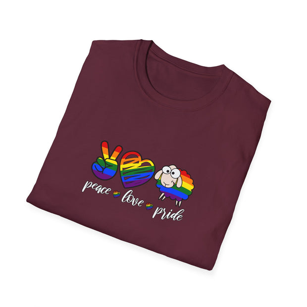 Peace Love and Pride Unisex Softstyle T-Shirt