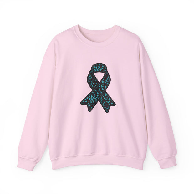 Ovarian Cancer Ribbon Unisex Heavy Blend™ Crewneck Sweatshirt