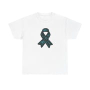 Ovarian Cancer Ribbon Unisex Heavy Cotton Tee