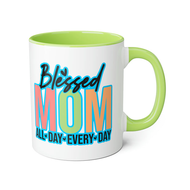 Blessed Mom Accent Mugs, 11oz