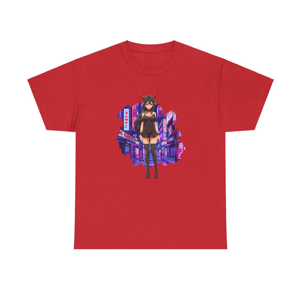 Anime Female Demon Unisex Heavy Cotton Tee