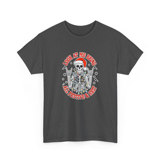 Festive Skeleton Unisex Heavy Cotton Tee