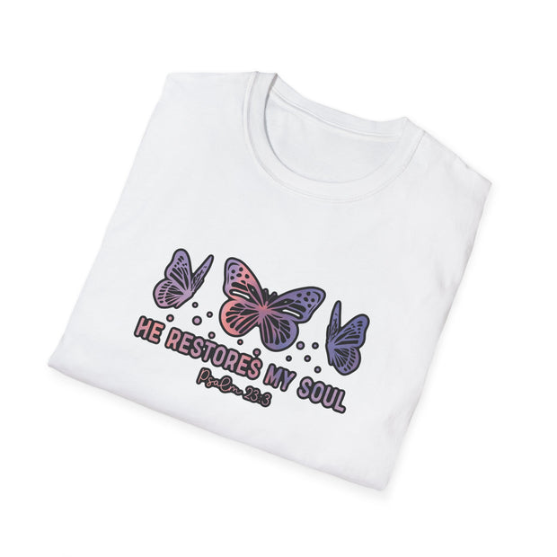 He Restores Faith Unisex Softstyle T-Shirt