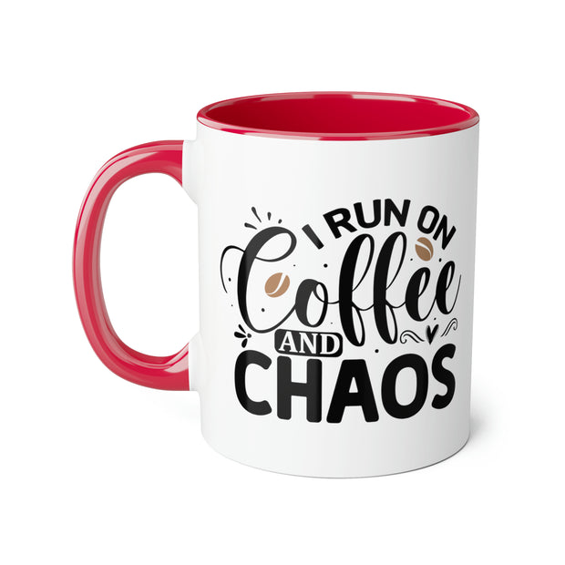 Coffee and Chaos Accent Mugs, 11oz