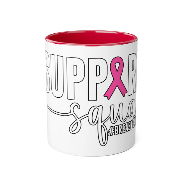 Breast Cancer Support Accent Mugs, 11oz