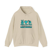 Peace Love Cure Unisex Heavy Blend™ Hooded Sweatshirt