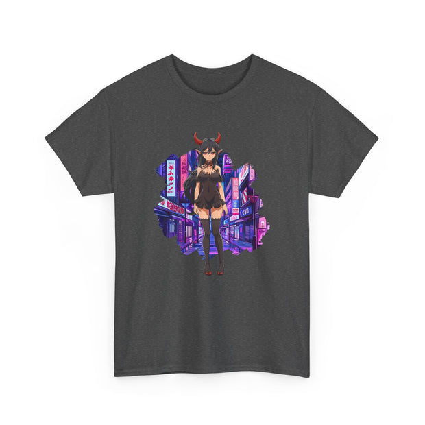 Anime Female Demon Unisex Heavy Cotton Tee