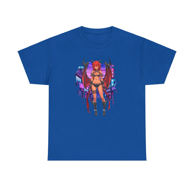 Anime Female Demon Unisex Heavy Cotton Tee