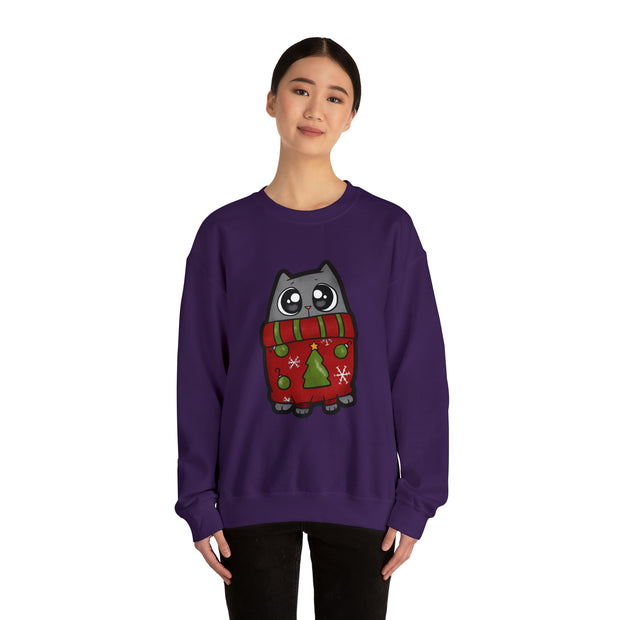 Christmas cat Unisex Heavy Blend™ Crewneck Sweatshirt