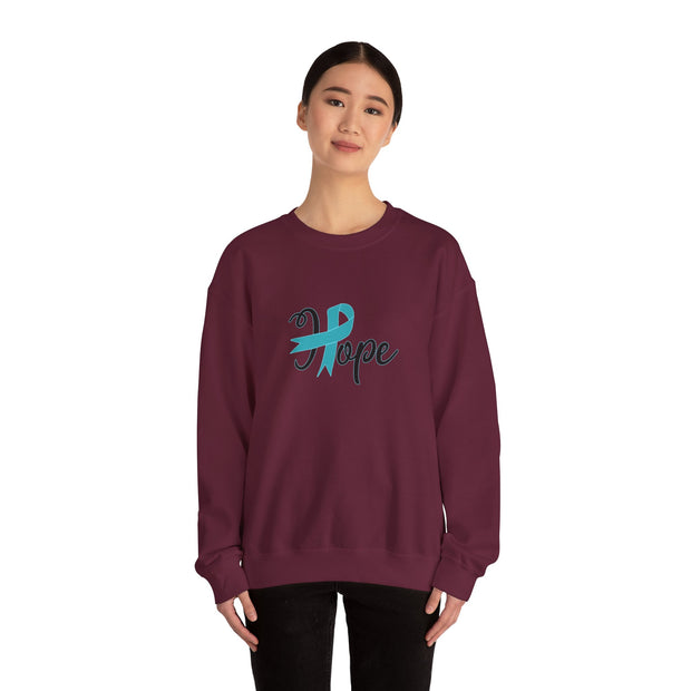 Ovarian Cancer Hope Unisex Heavy Blend™ Crewneck Sweatshirt