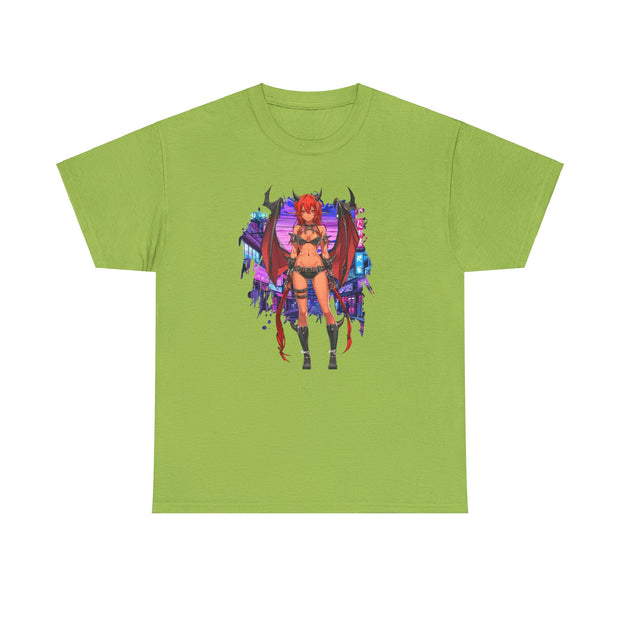 Anime Female Demon Unisex Heavy Cotton Tee