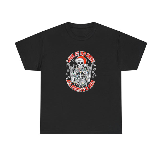 Festive Skeleton Unisex Heavy Cotton Tee