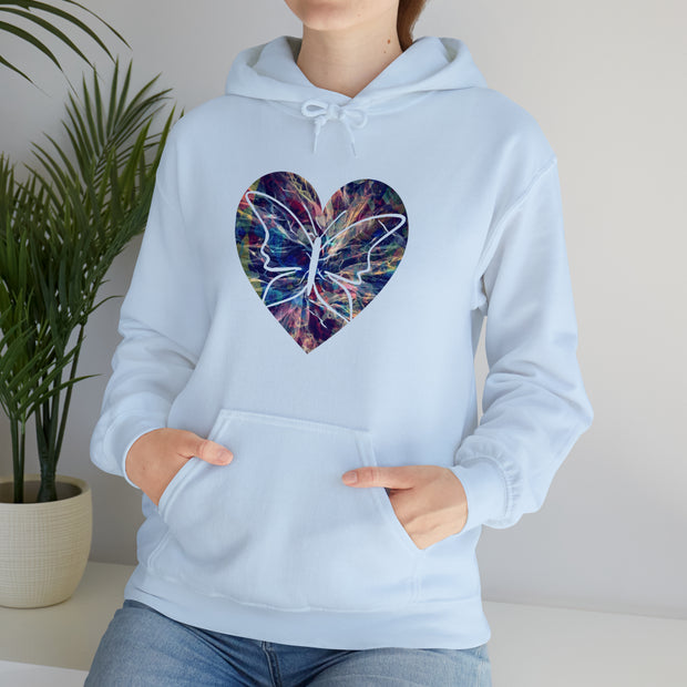 Heart Butterfly Unisex Heavy Blend™ Hooded Sweatshirt