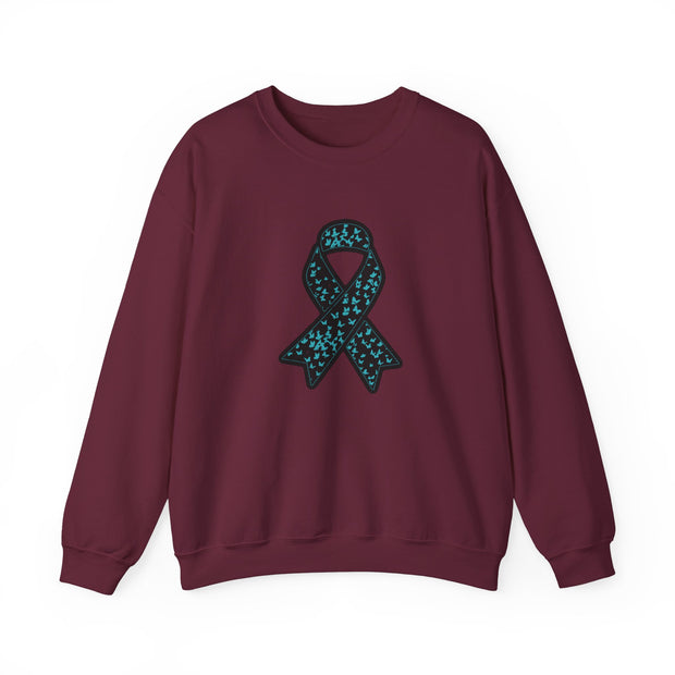 Ovarian Cancer Ribbon Unisex Heavy Blend™ Crewneck Sweatshirt