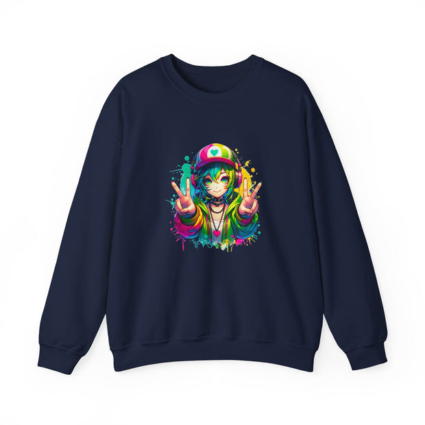 Graffiti Anime Girls Unisex Heavy Blend™ Crewneck Sweatshirt