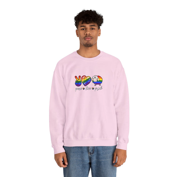 Peace Love Pride Unisex Heavy Blend™ Crewneck Sweatshirt
