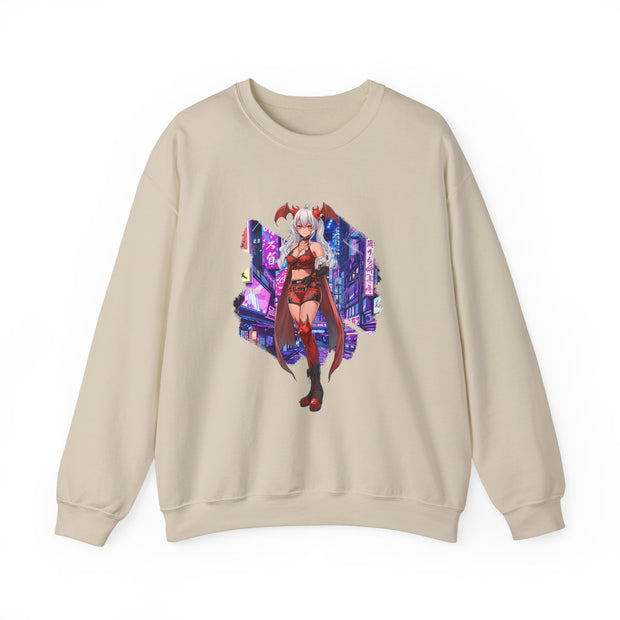 Anime Female Demon Unisex Heavy Blend™ Crewneck Sweatshirt