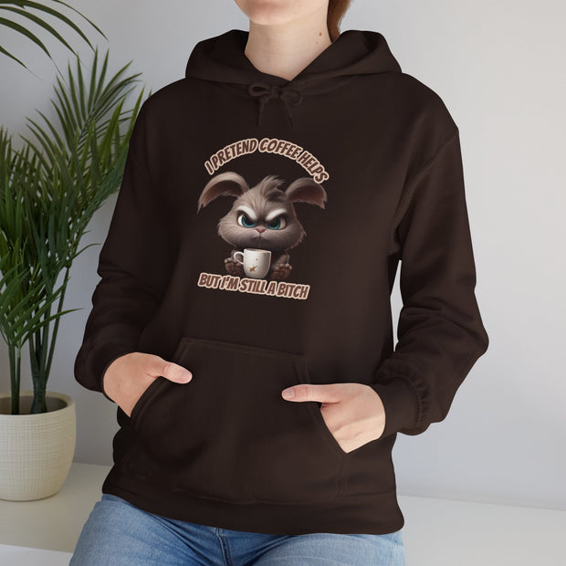 I Pretend that Coffee Helps Unisex Heavy Blend™ Hooded Sweatshirt