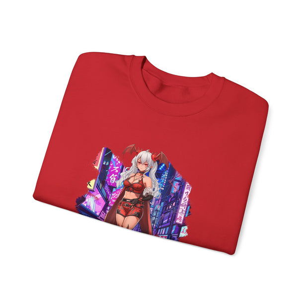 Anime Female Demon Unisex Heavy Blend™ Crewneck Sweatshirt