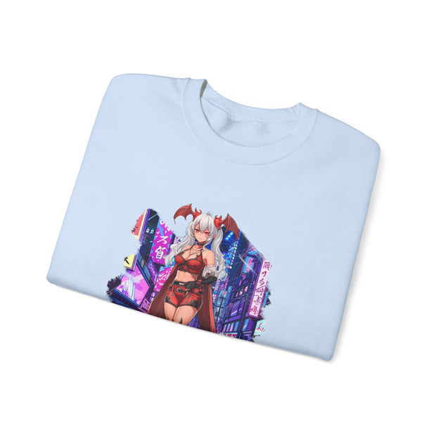 Anime Female Demon Unisex Heavy Blend™ Crewneck Sweatshirt