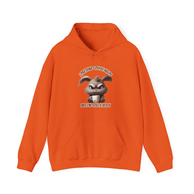 I Pretend that Coffee Helps Unisex Heavy Blend™ Hooded Sweatshirt