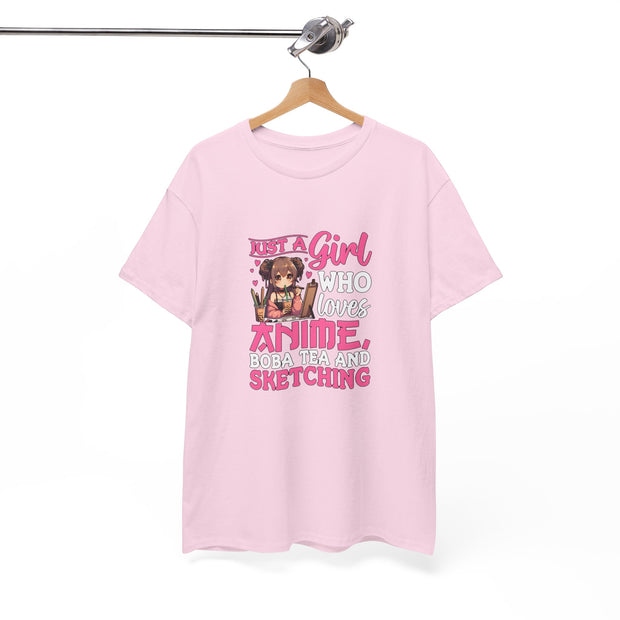 Anime, Boba, Sketching Unisex Heavy Cotton Tee