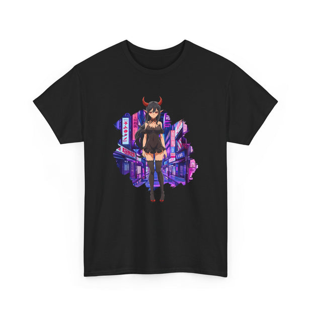 Anime Female Demon Unisex Heavy Cotton Tee