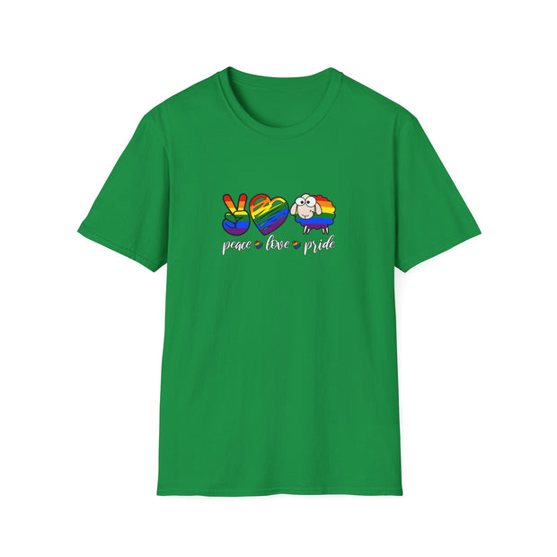 Peace Love and Pride Unisex Softstyle T-Shirt