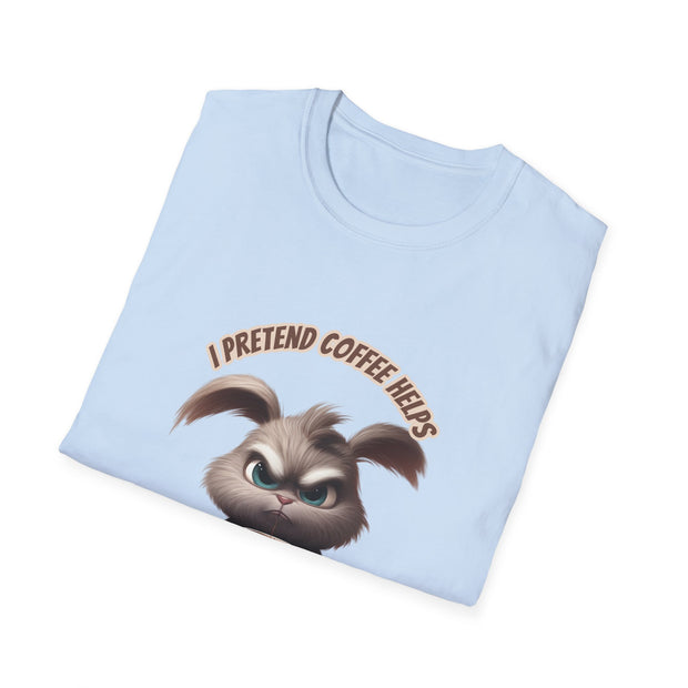I Pretend that Coffee Helps Unisex Softstyle T-Shirt