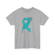 Ovarian Cancer Unisex Heavy Cotton Tee