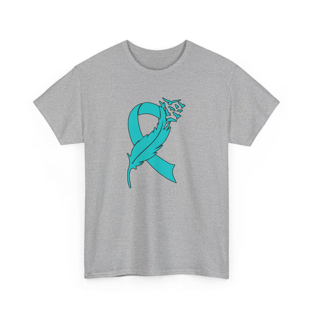 Ovarian Cancer Unisex Heavy Cotton Tee