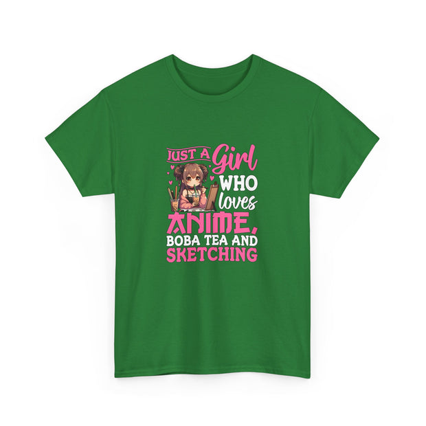 Anime, Boba, Sketching Unisex Heavy Cotton Tee