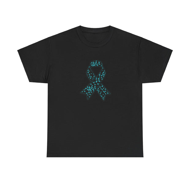 Ovarian Cancer Ribbon Unisex Heavy Cotton Tee